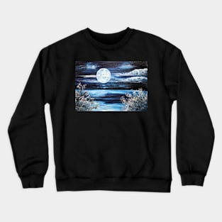 Moonlight Beauty Mystery Lake Mist Night Tranquility Harmony Crewneck Sweatshirt